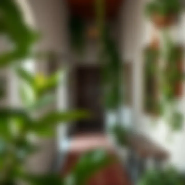 Stylish hallway adorned with greenery