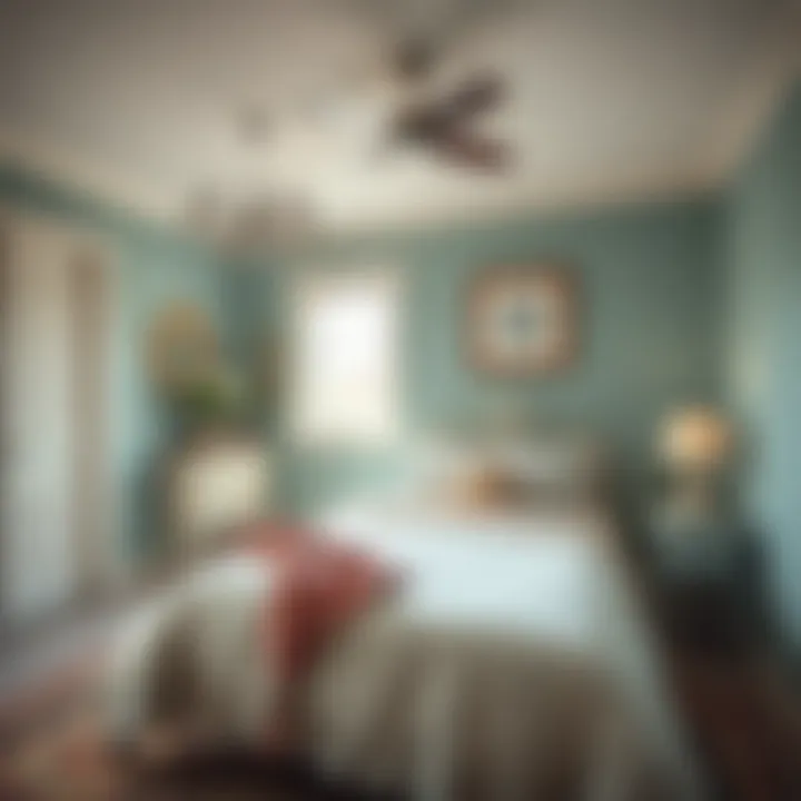 A traditional bedroom featuring classic paint techniques