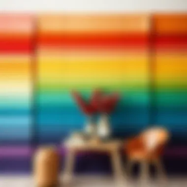 An array of paint color palettes displayed for interior design