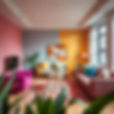 A beautifully colored living room with contemporary design