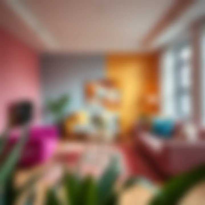 A beautifully colored living room with contemporary design