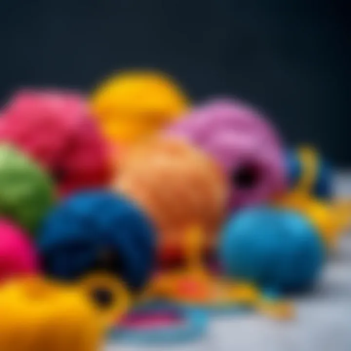 Colorful yarn balls ready for crafting
