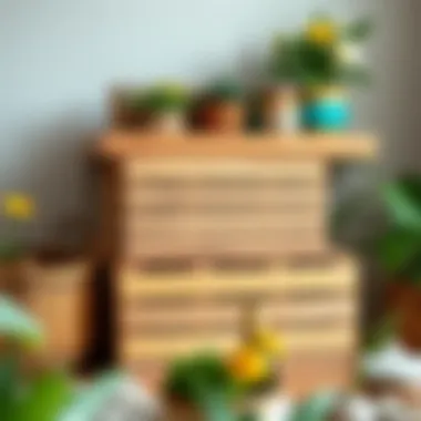 Beautifully painted wooden crates for storage