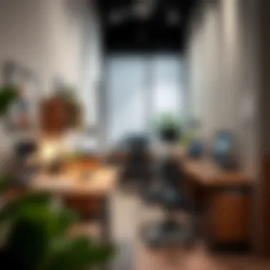 Innovative workspace featuring ergonomic furniture and tech