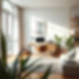 Stylish minimalist home office setup with natural light