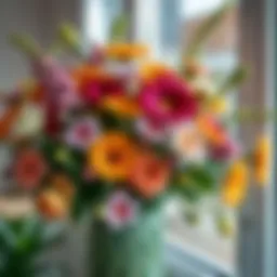 Vibrant indoor flower arrangement