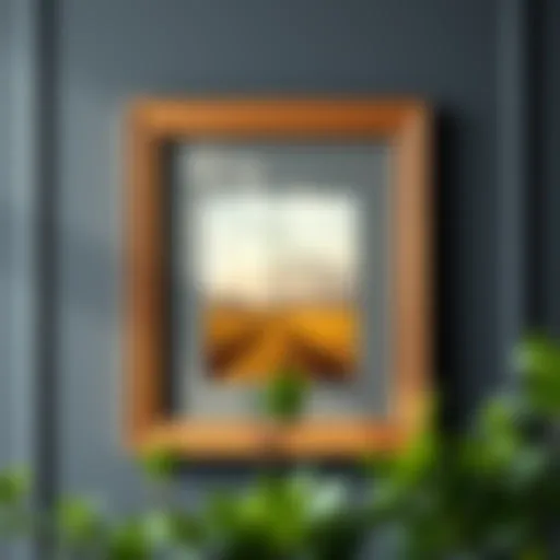 Elegant wooden frame showcasing a beautiful art piece