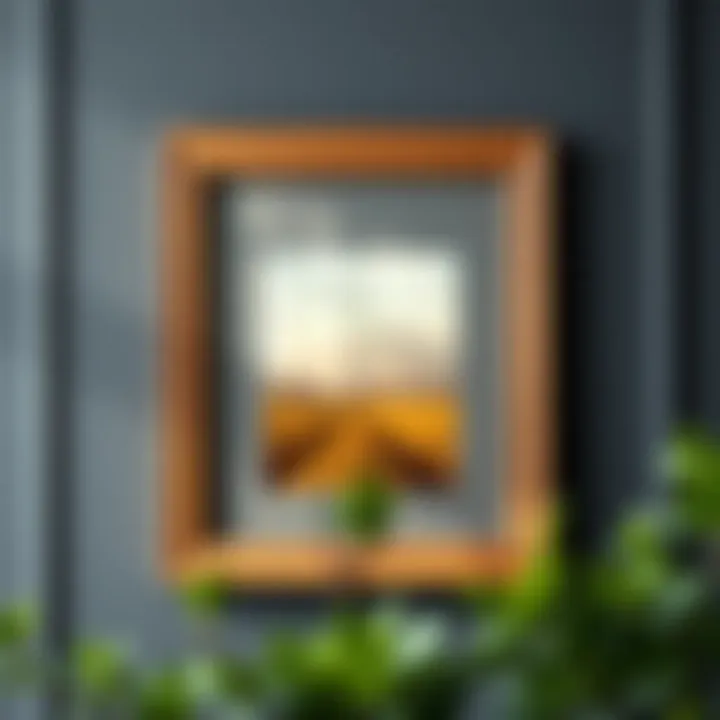 Crafted Wooden Frame Elegant wooden frame showcasing a beautiful art piece