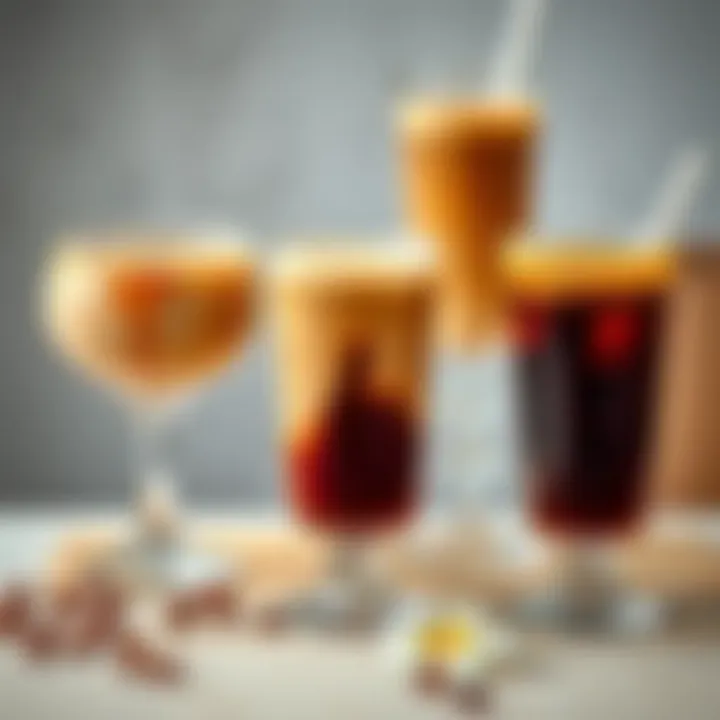 Serving Cold Coffee Creatively Different styles of serving cold coffee in elegant glasses