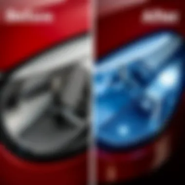 Comparison of dirty and clean headlights