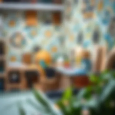 A serene workspace with tile painting materials