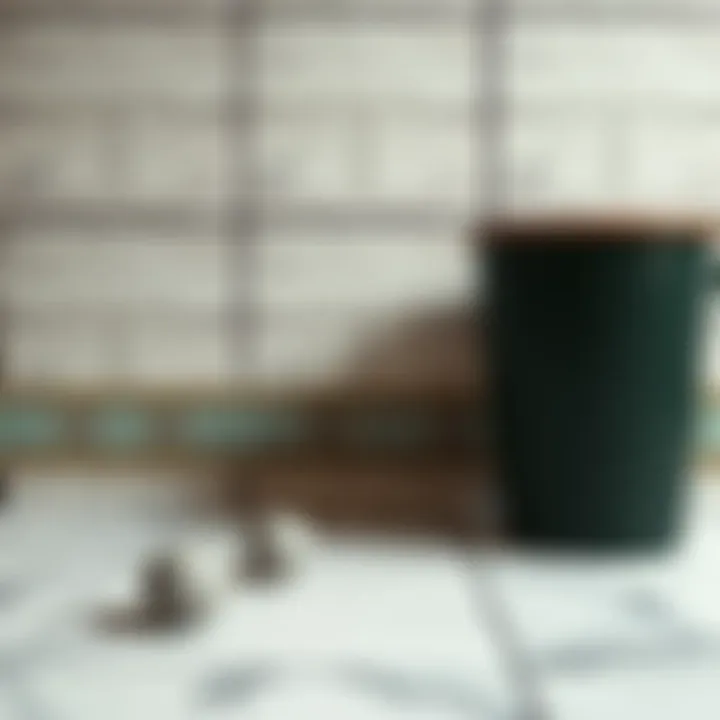 Close-up of wallpaper texture against tiled surface