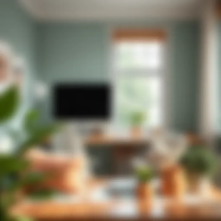 A workspace reflecting Feng Shui balance