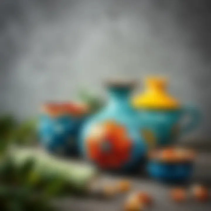 Vibrant finished ceramic projects