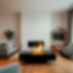 Innovative modern fireplace design in a contemporary living room