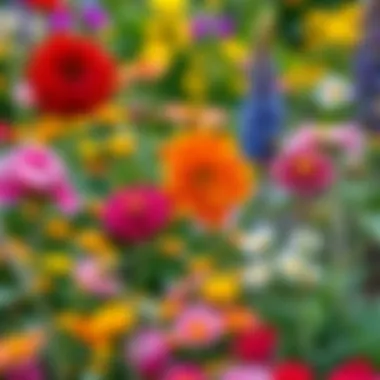 A vibrant flower garden showcasing various species