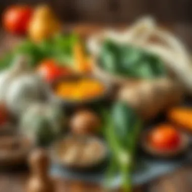 Illustration of various foods suited for pressure cooking