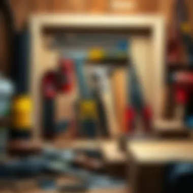 An array of tools essential for frame construction