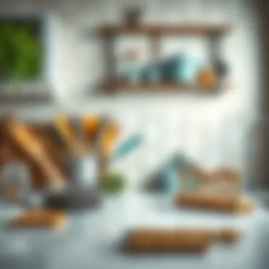 Functional kitchen layout with utensils