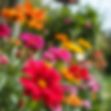 Vibrant summer flowers in a garden setting