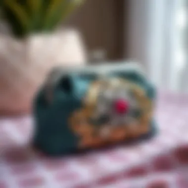 Modern take on bridal pouch featuring contemporary materials