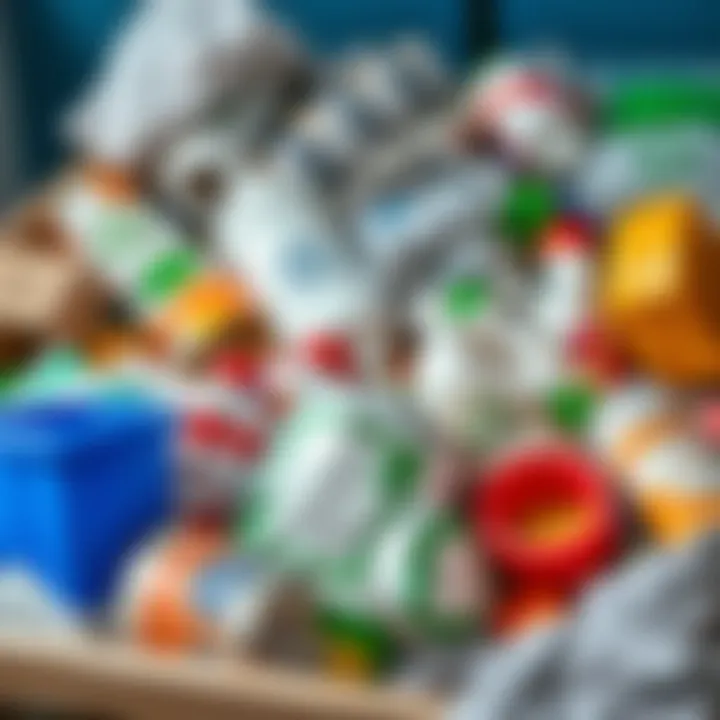 A collection of recyclable materials neatly sorted