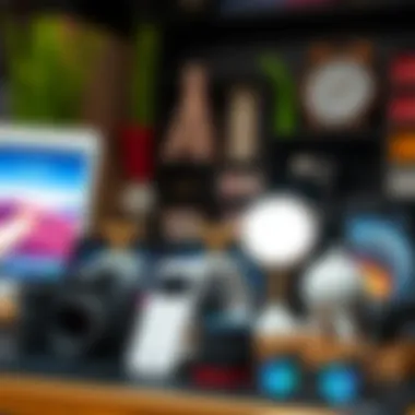 Innovative tech gadgets display