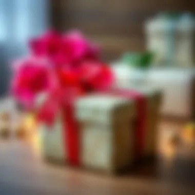 A beautifully wrapped gift box with a ribbon