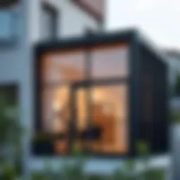 Elegant balcony enclosure showcasing modern design elements