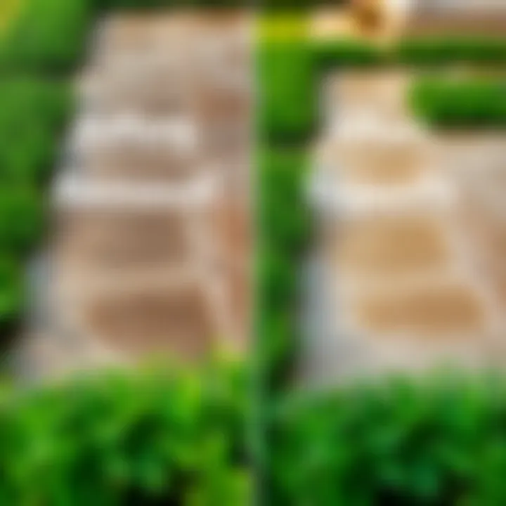 Before and after comparison of grass stain removal