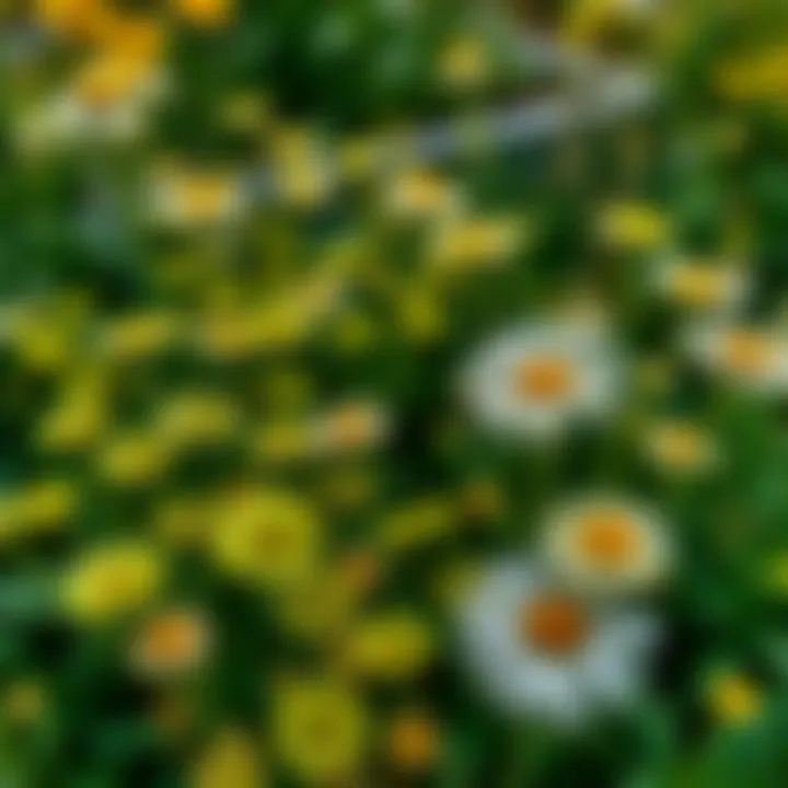 Various types of green flowers in a garden setting