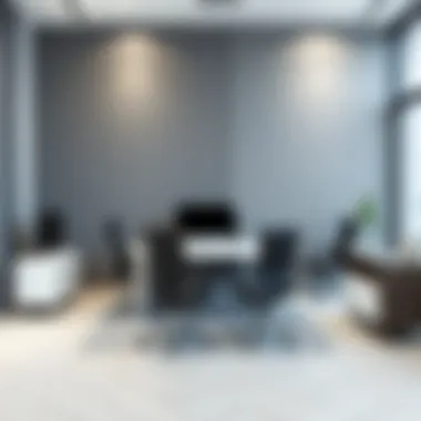 Modern office space using gray tones for a professional feel