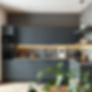 Stylish kitchen showcasing a gradient of gray colors