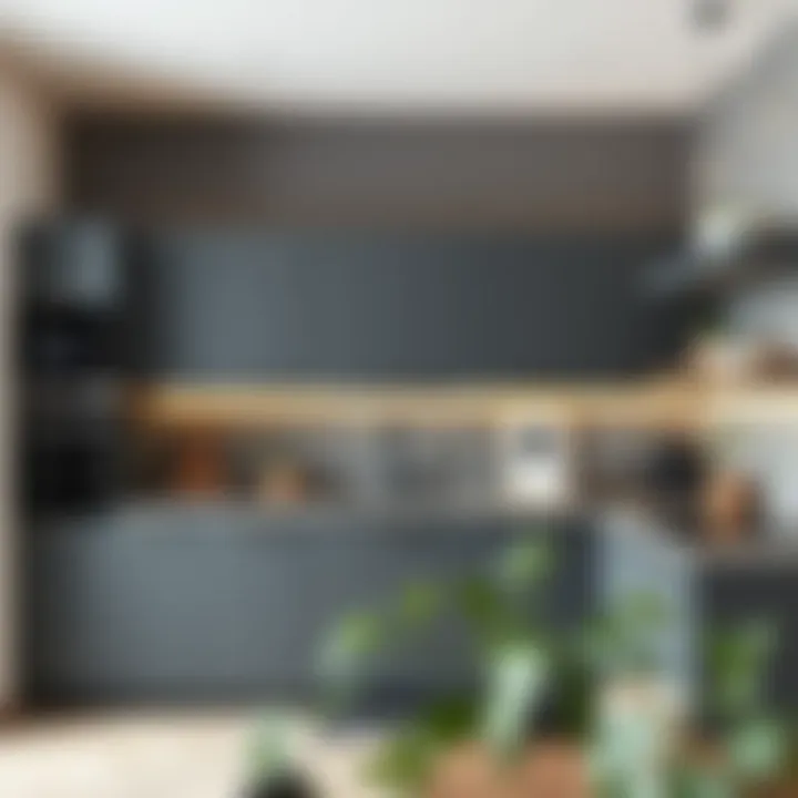 Stylish kitchen showcasing a gradient of gray colors