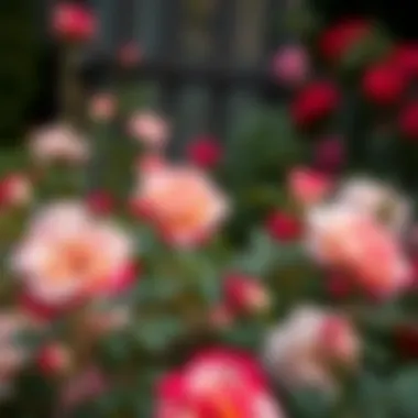 Seasonal changes affecting a rose garden