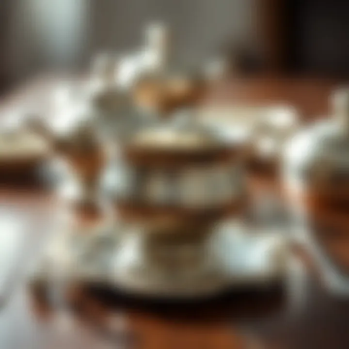 Polished silver items reflecting light