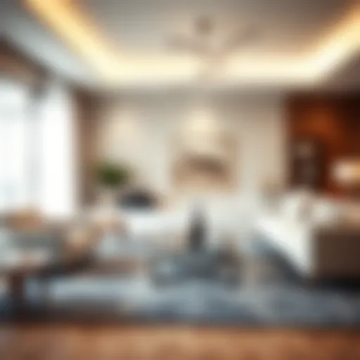 Elegant living room with modern carpet design