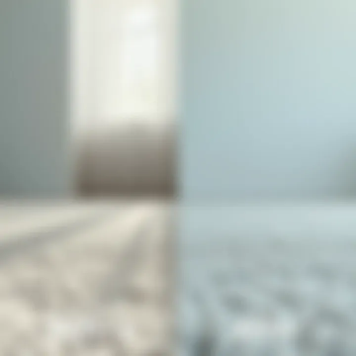 Before and after cleaning comparison of a carpet