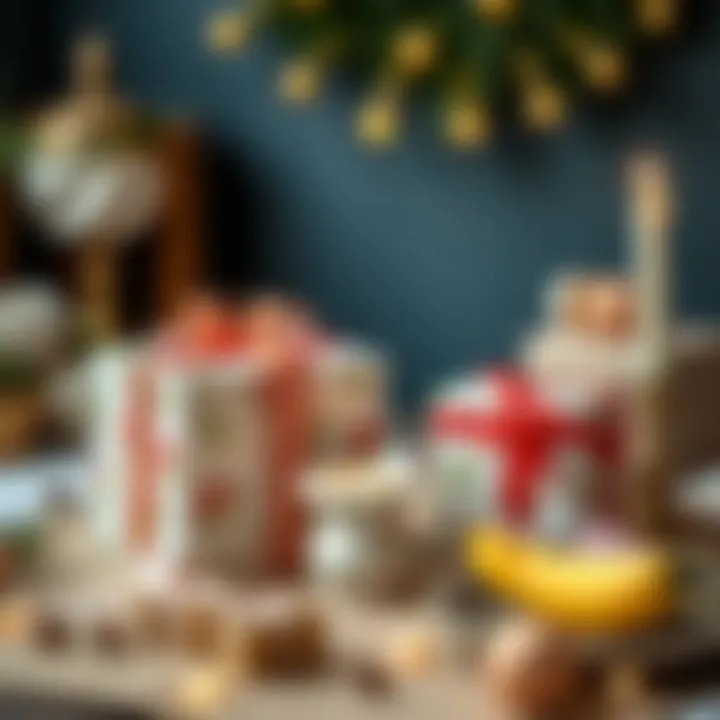 Celebratory setting with beautifully presented gifts