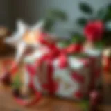 Elegant gift wrapping with a ribbon