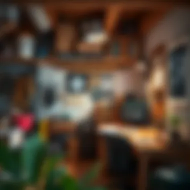 Creative workspace with tools and resources