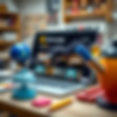 Diverse hobby website interface with tutorials