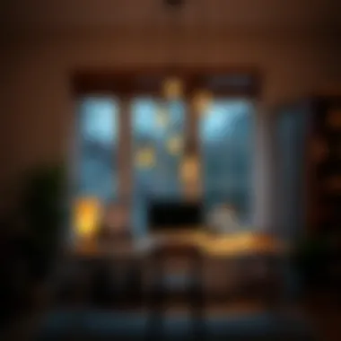 Arrangement of lights in a home office