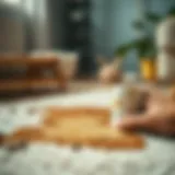 Coffee stain removal technique on carpet