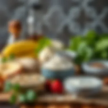 Ingredients arranged for airfryer cake