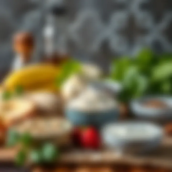 Ingredients arranged for airfryer cake