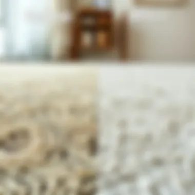 Before and after comparison of a cleaned carpet