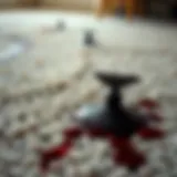 Detailed view of an ink stain on a carpet