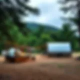 Scenic view of a tranquil campsite near Istanbul with lush greenery