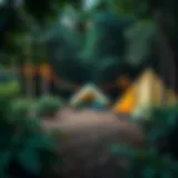 A serene camping site surrounded by lush greenery near Istanbul